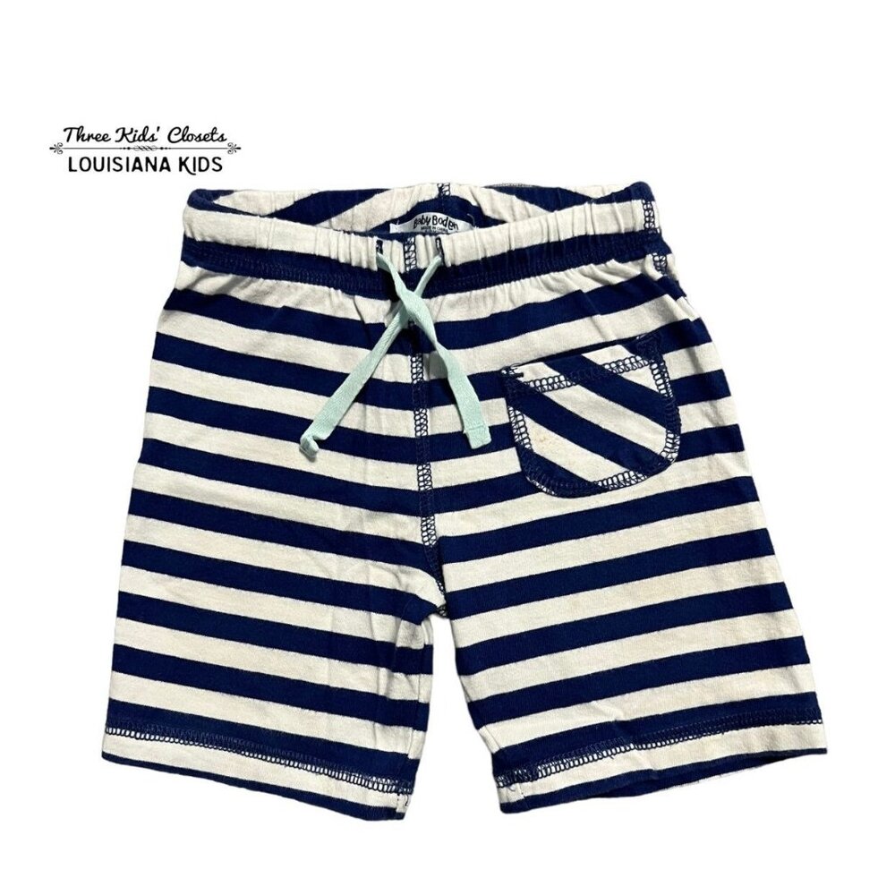 Baby Boden 6-12m Blue Striped Shorts